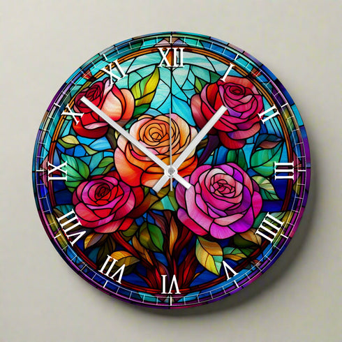 Roses Suncatcher Effect Clock